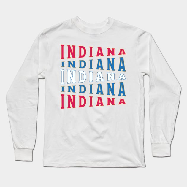 TEXT ART USA INDIANA Long Sleeve T-Shirt by LAVA-ROMA-NOVA